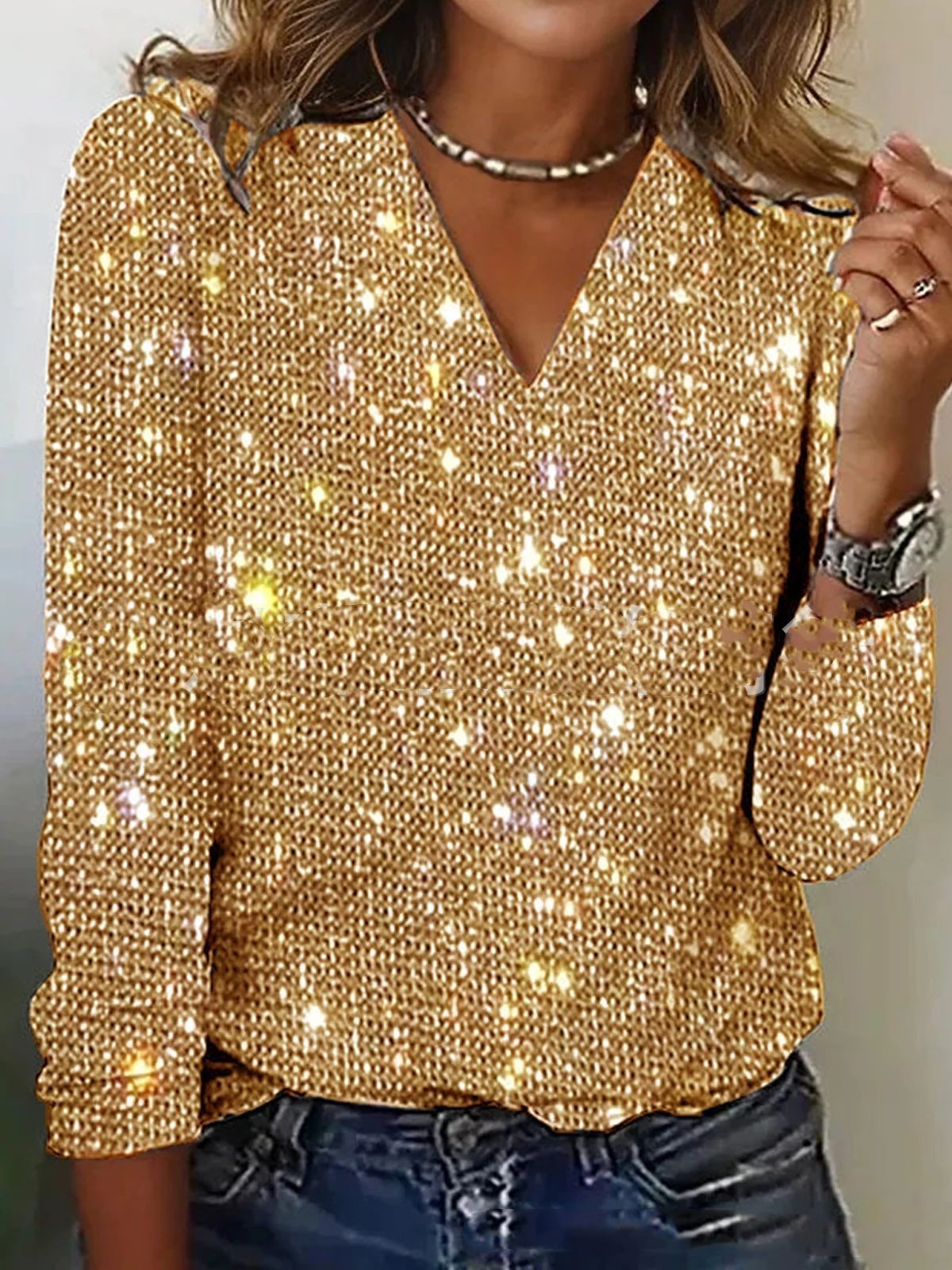 Luciana | Glitter Top with All-Over Sparkle