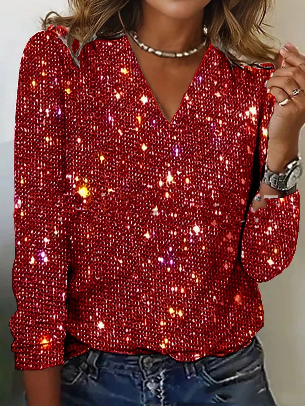 Luciana | Glitter Top with All-Over Sparkle