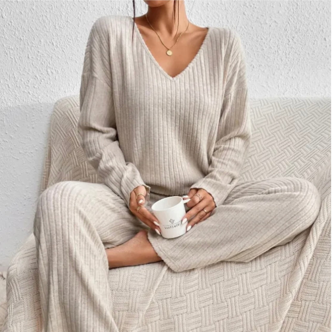 Senn | Loungewear Set with Ribbed Knitted Fabric