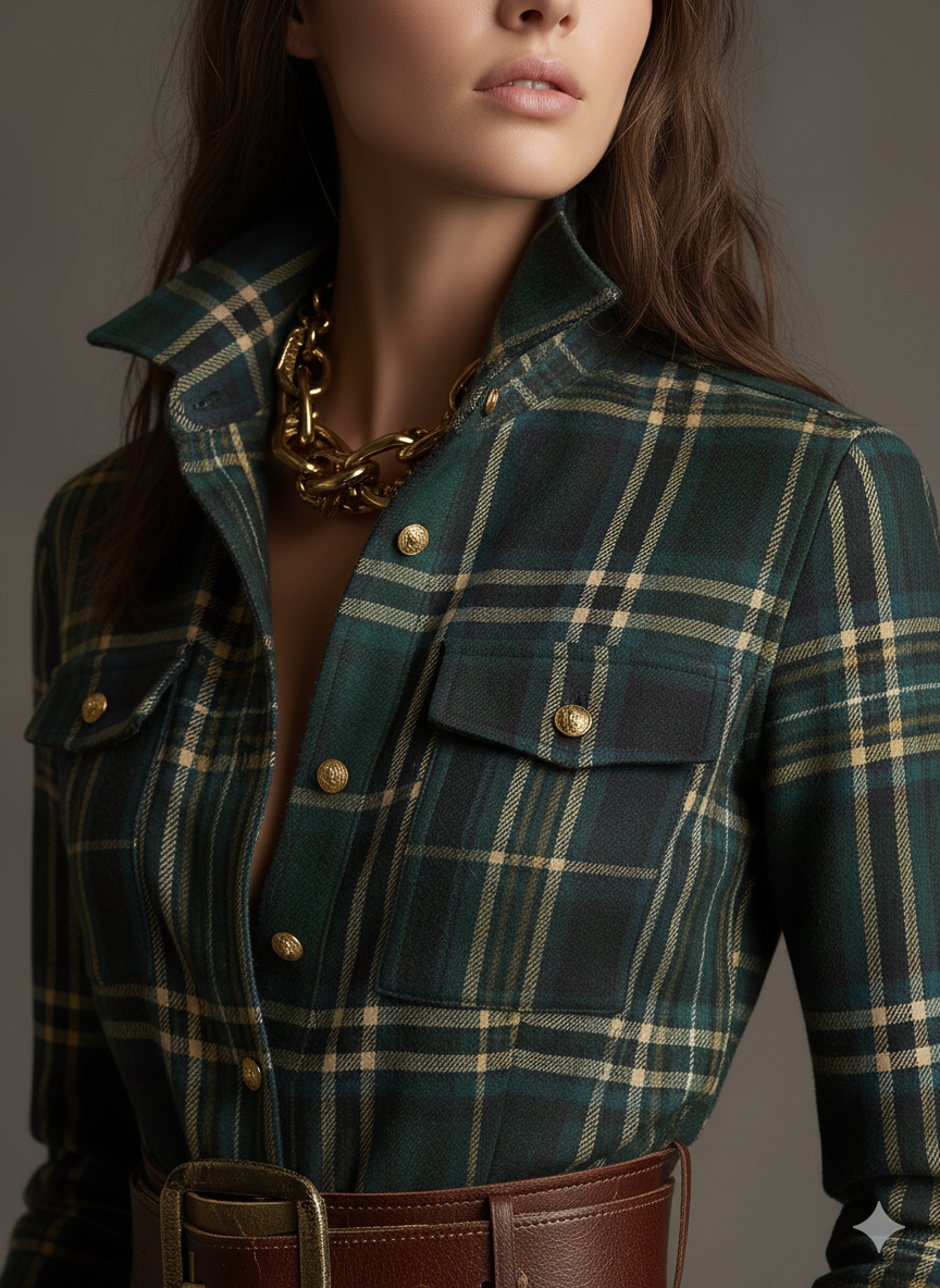 Kellee | Maxi Dress Green Check Pattern