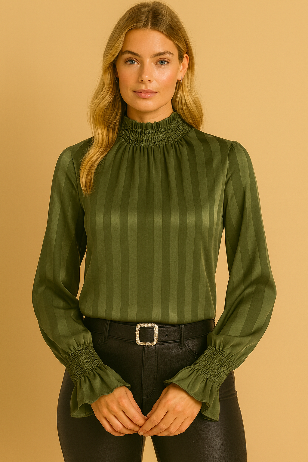 Jalynn | Blouse with Pleated Neck