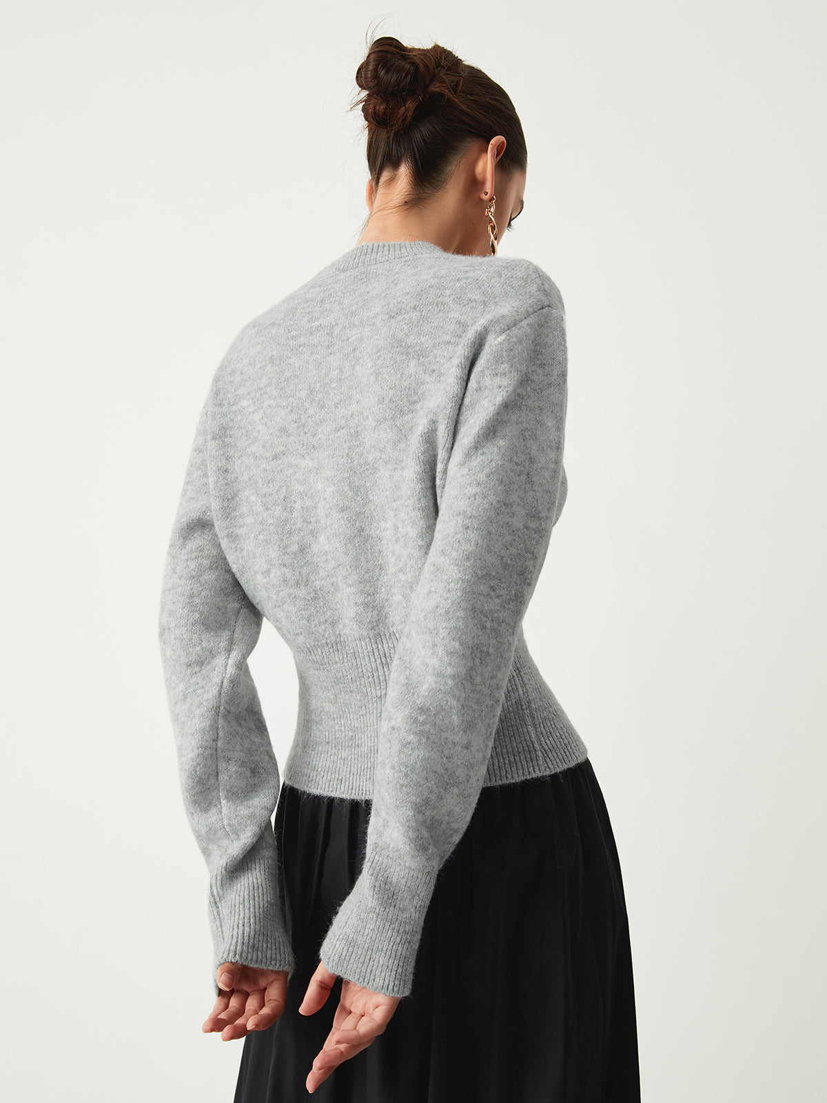 Janetta | Gray Women's Sweater with Zipper