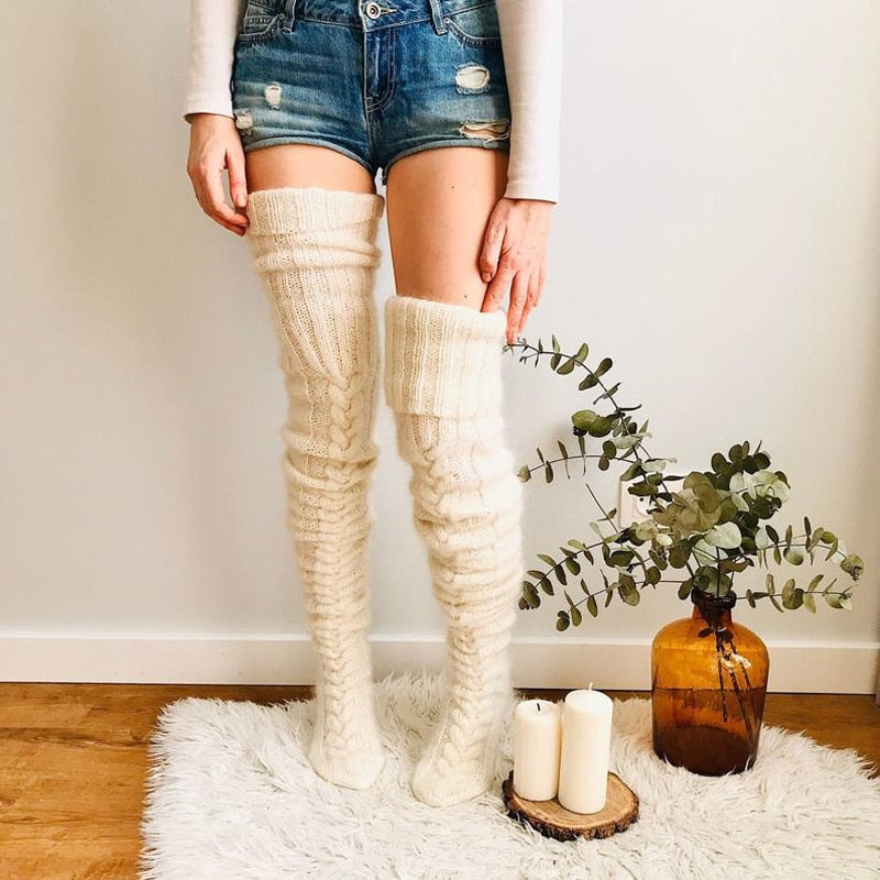 Nisha | Overknee Socks Warm Knitted