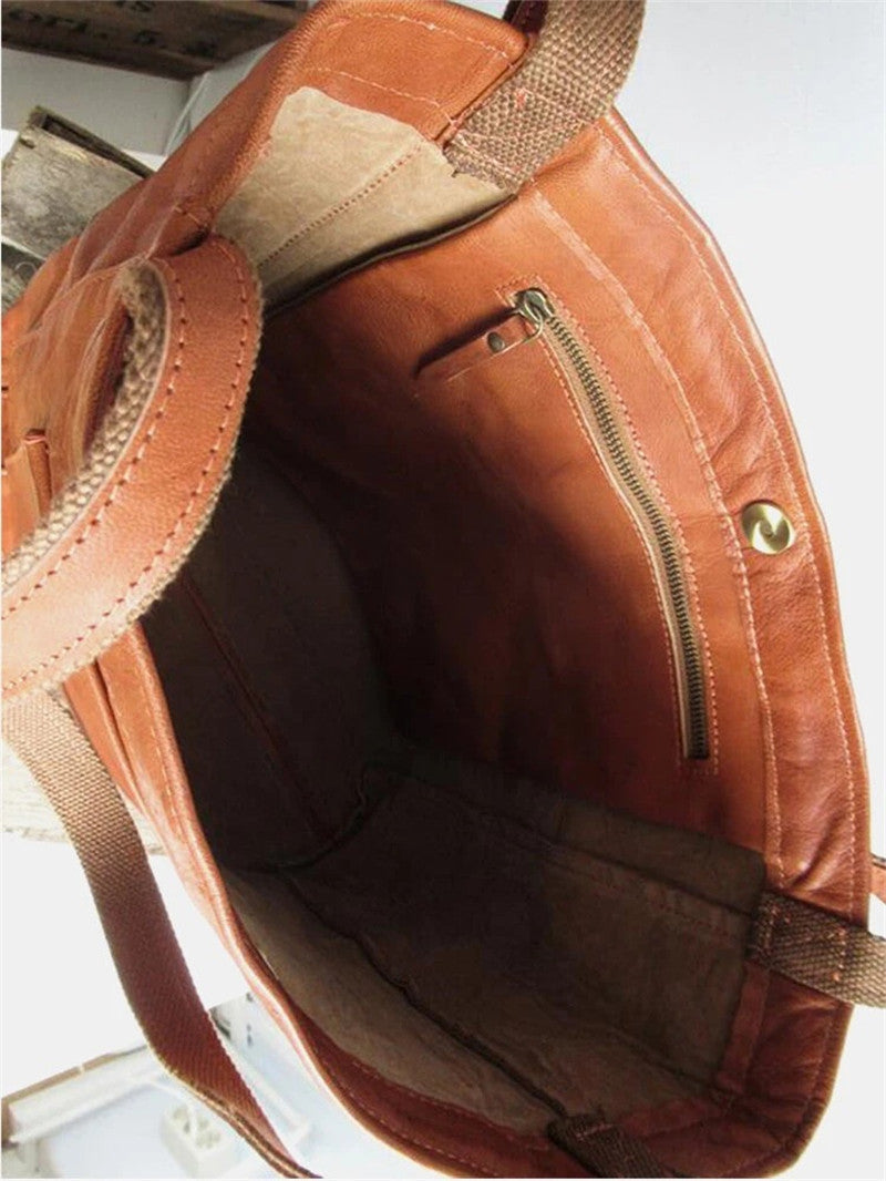 Davida | Leather Bag with Outside Pocket