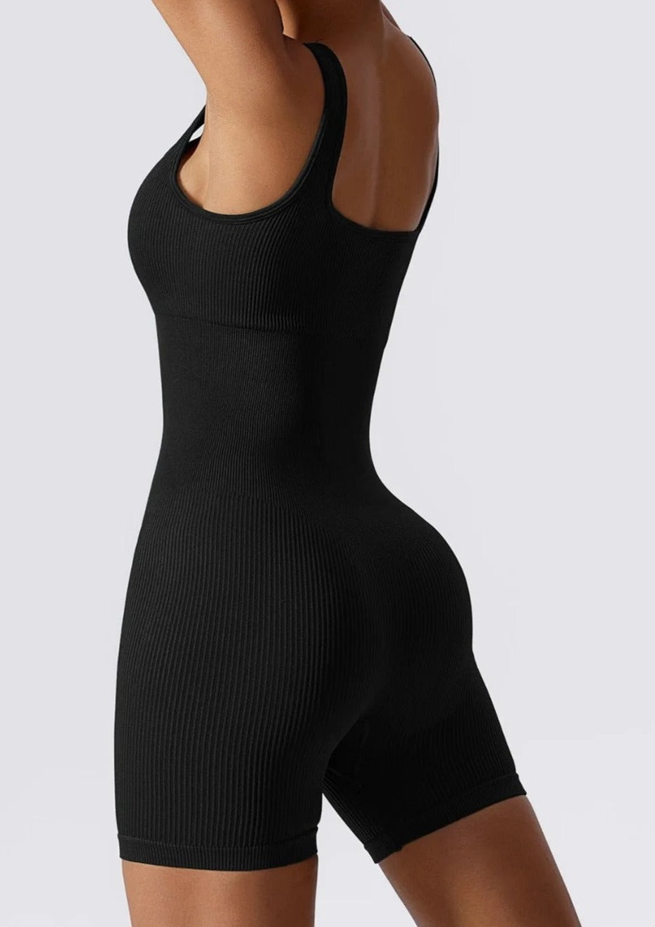 Tiffany | Black Ribbed Bodysuit