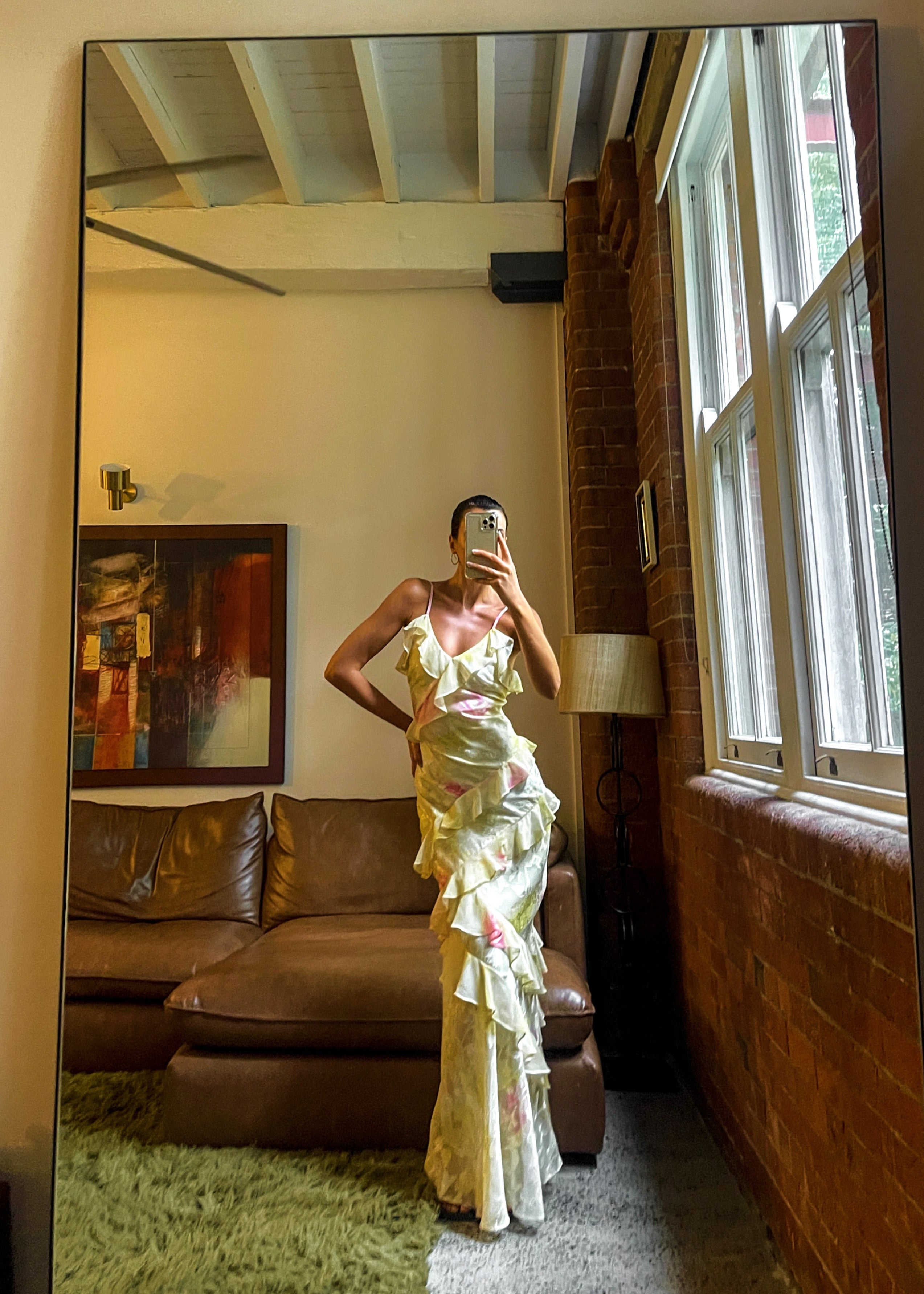 Elease | Yellow Gala Dress with Elegant Ruffles