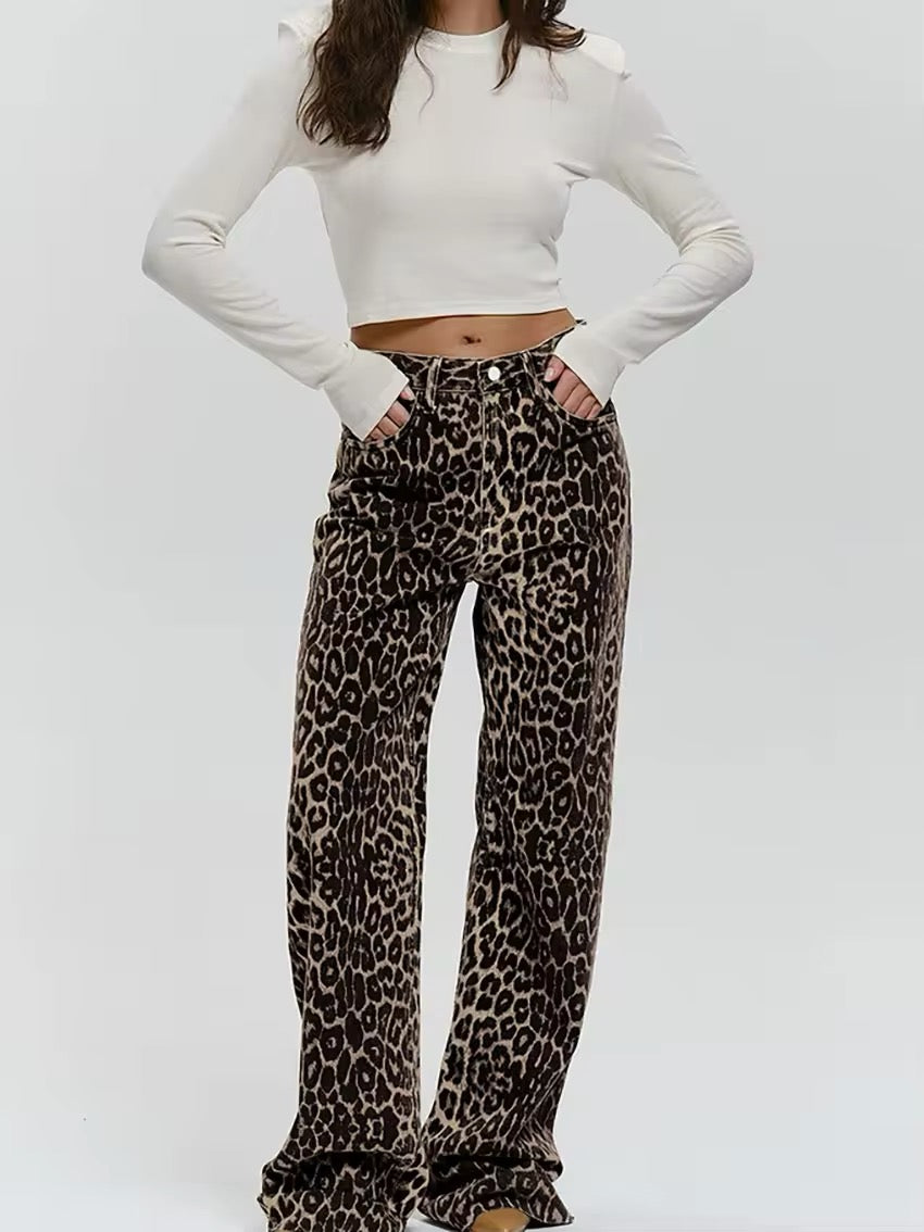 Alisia | Jeans Leopard Print