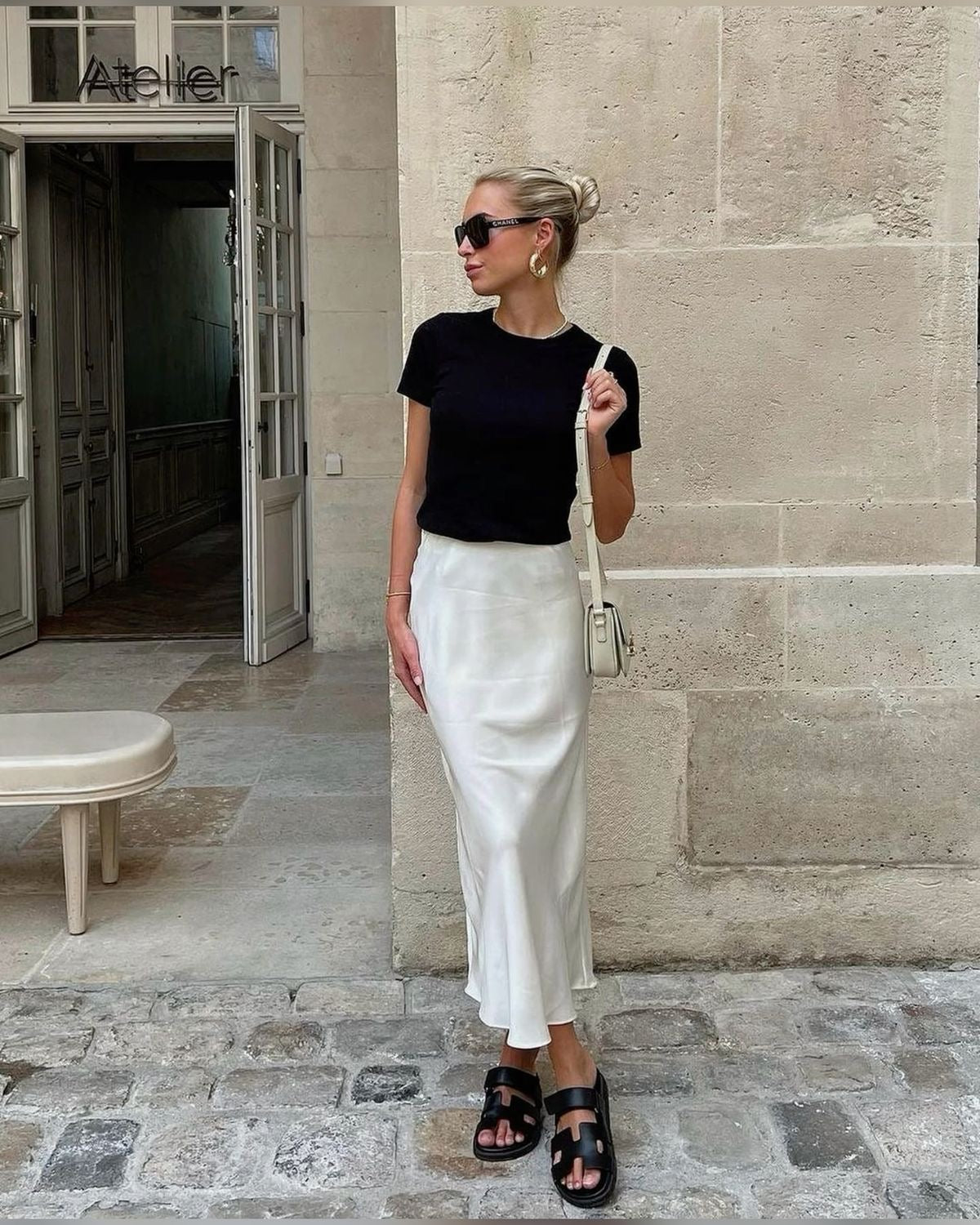 Xara | Flowing Skirt with Satin Sheen