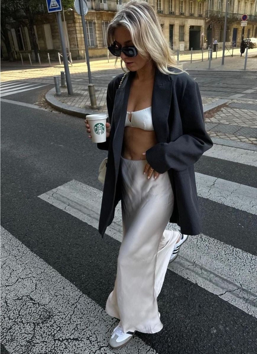 Xara | Flowing Skirt with Satin Sheen