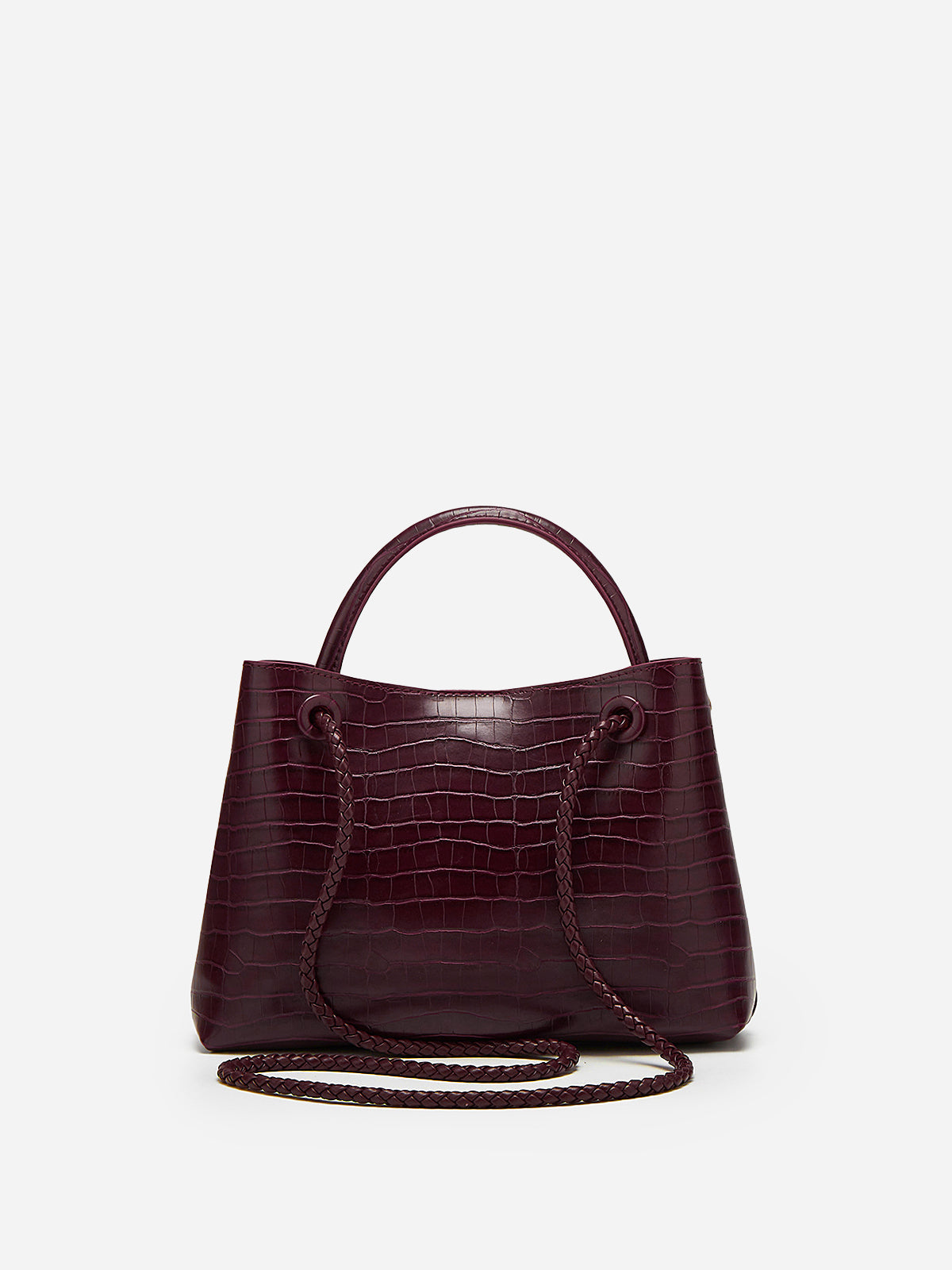 Lili | Handbag Bordeaux Crocodile Look