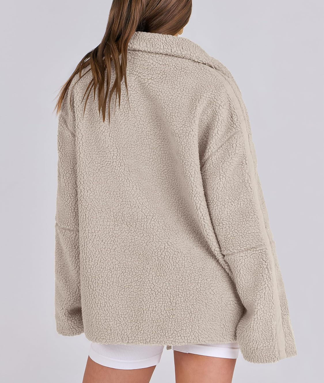 Nova | Fleece Jacket Beige Oversized Fit