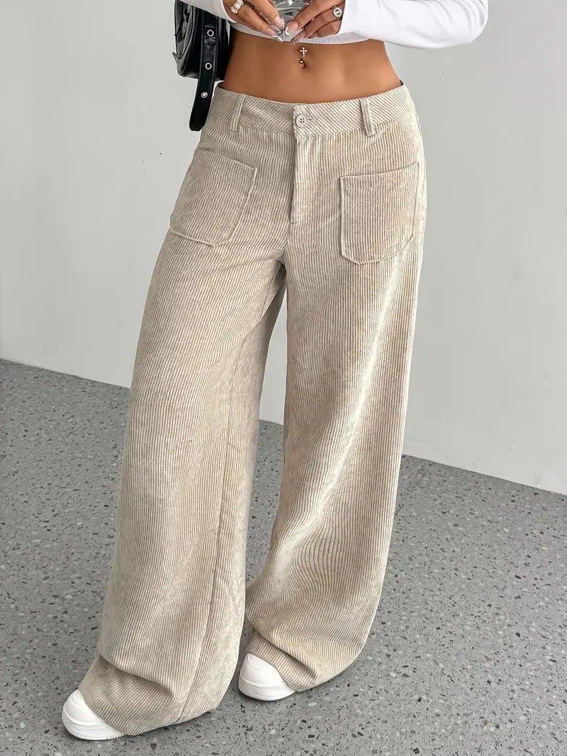 Amberlee | Women's Wide Leg Corduroy Trousers