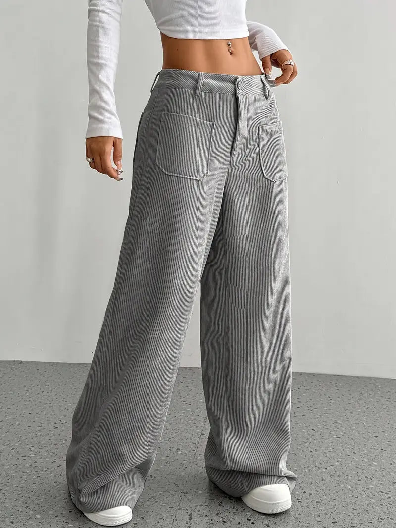 Amberlee | Women's Wide Leg Corduroy Trousers