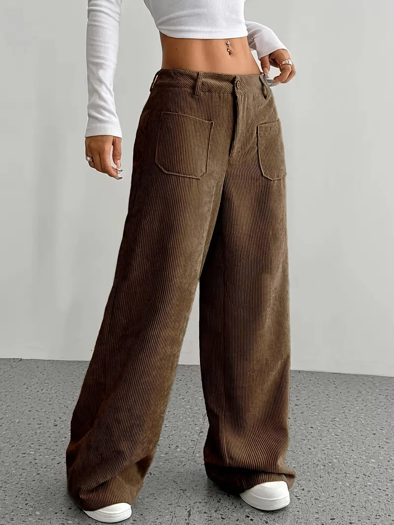 Amberlee | Women's Wide Leg Corduroy Trousers
