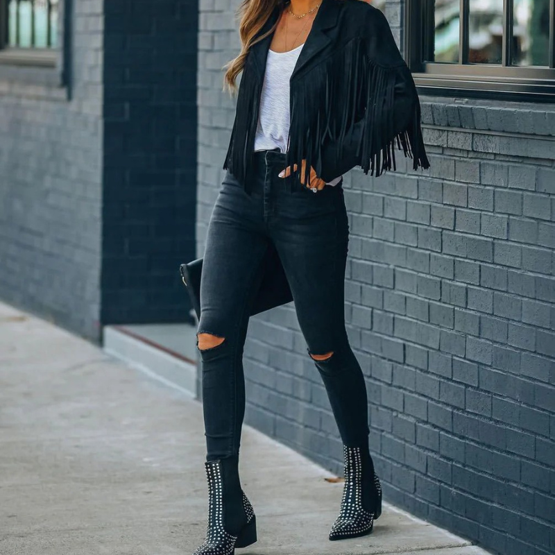 Kenna | Women's Jacket with Fringe Details