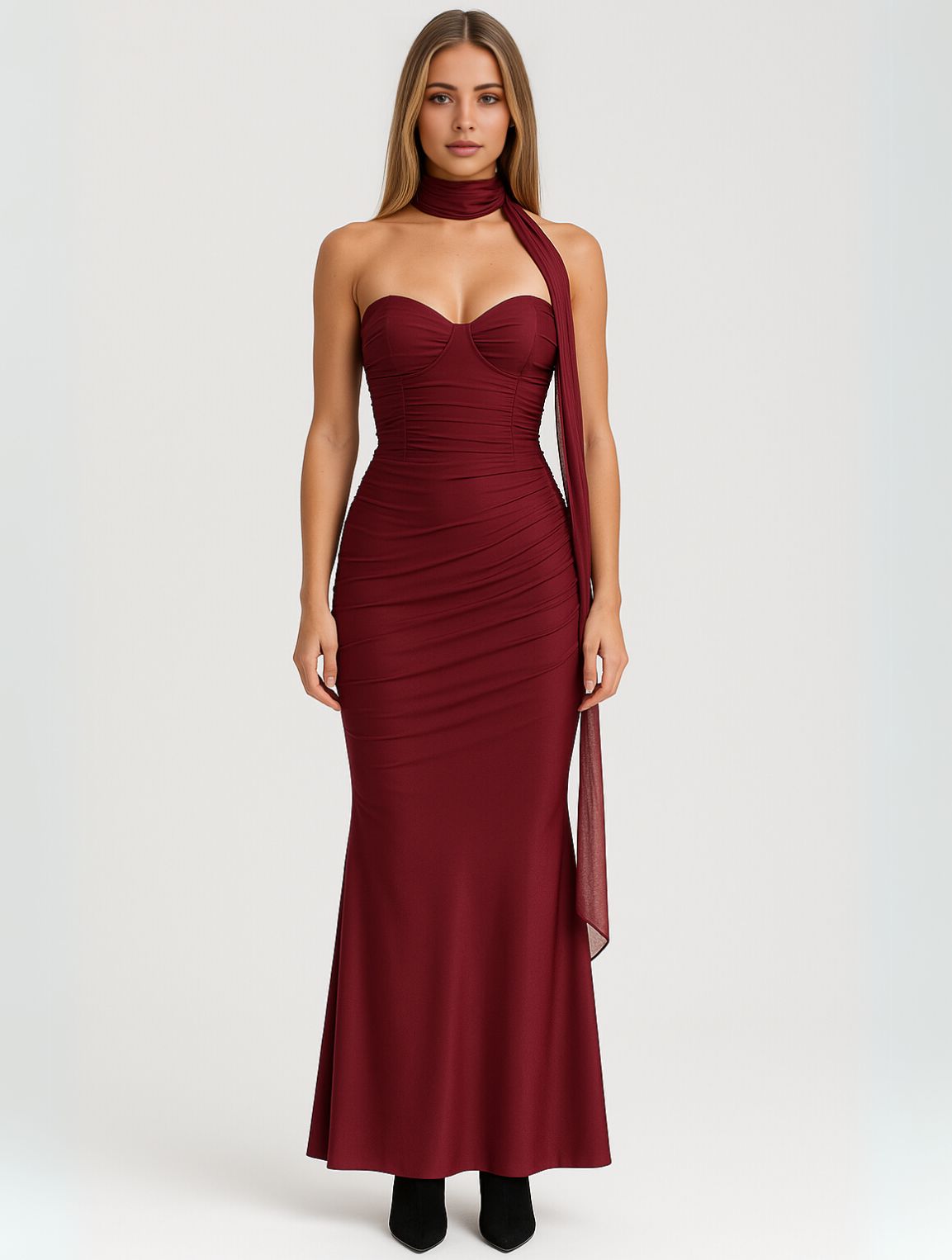 Triniti | Evening Dress Strapless Choker Design