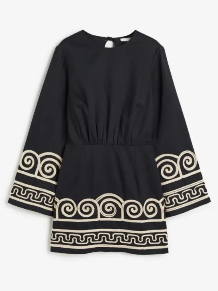 Lyla | Dress with Embroidered Sleeves