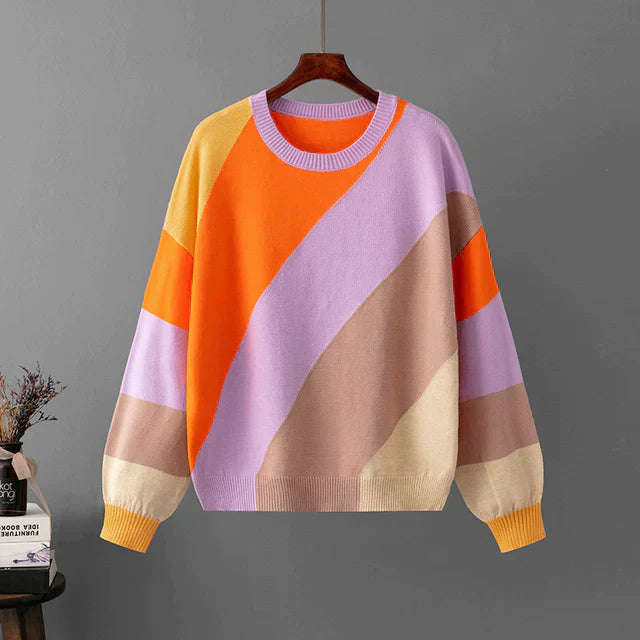 Jazmyne | Diagonal Color Block Sweater