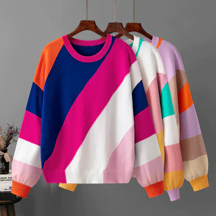 Jazmyne | Diagonal Color Block Sweater