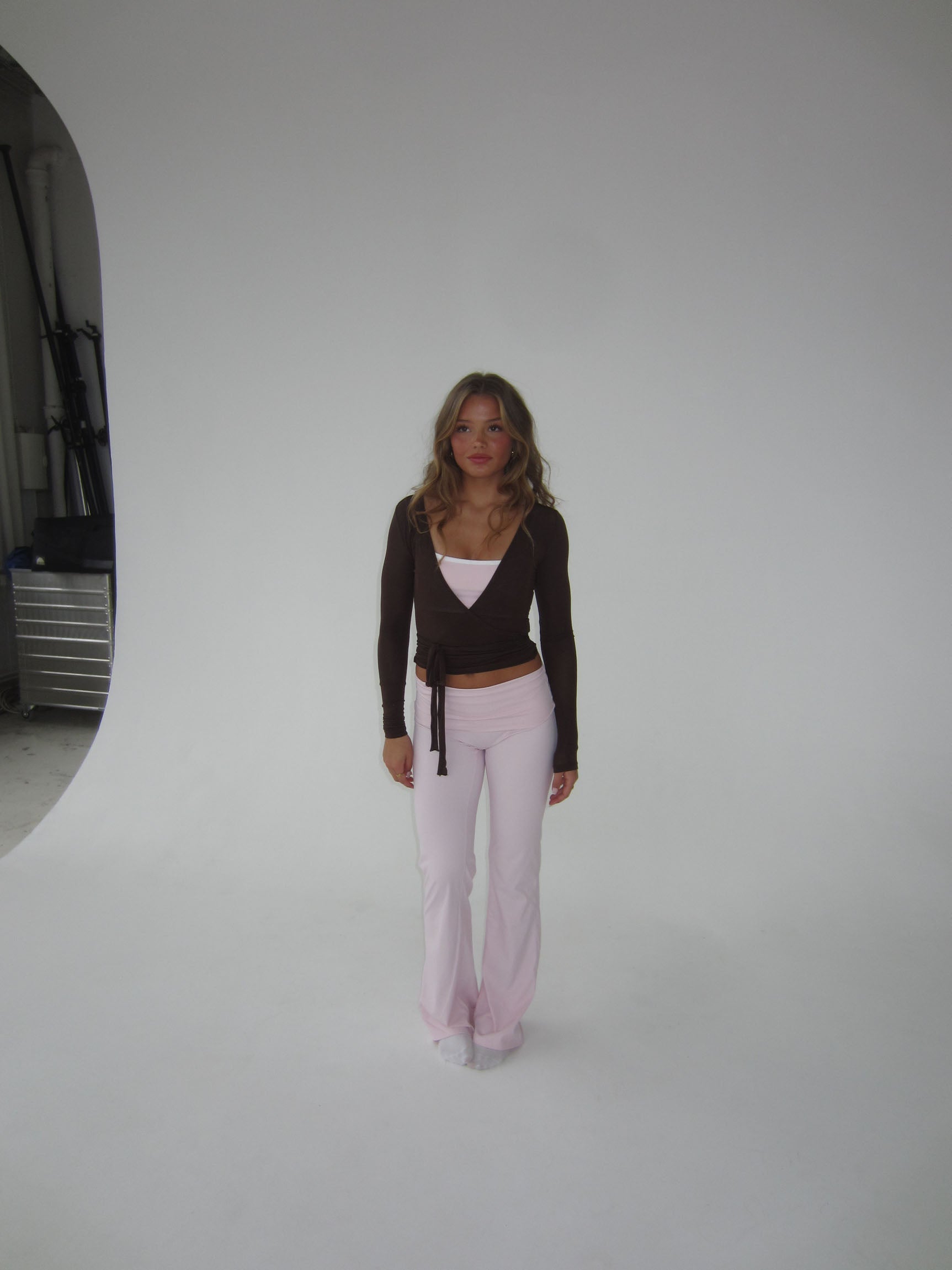 Tatyanna | Brown Wrap Top with Waistband