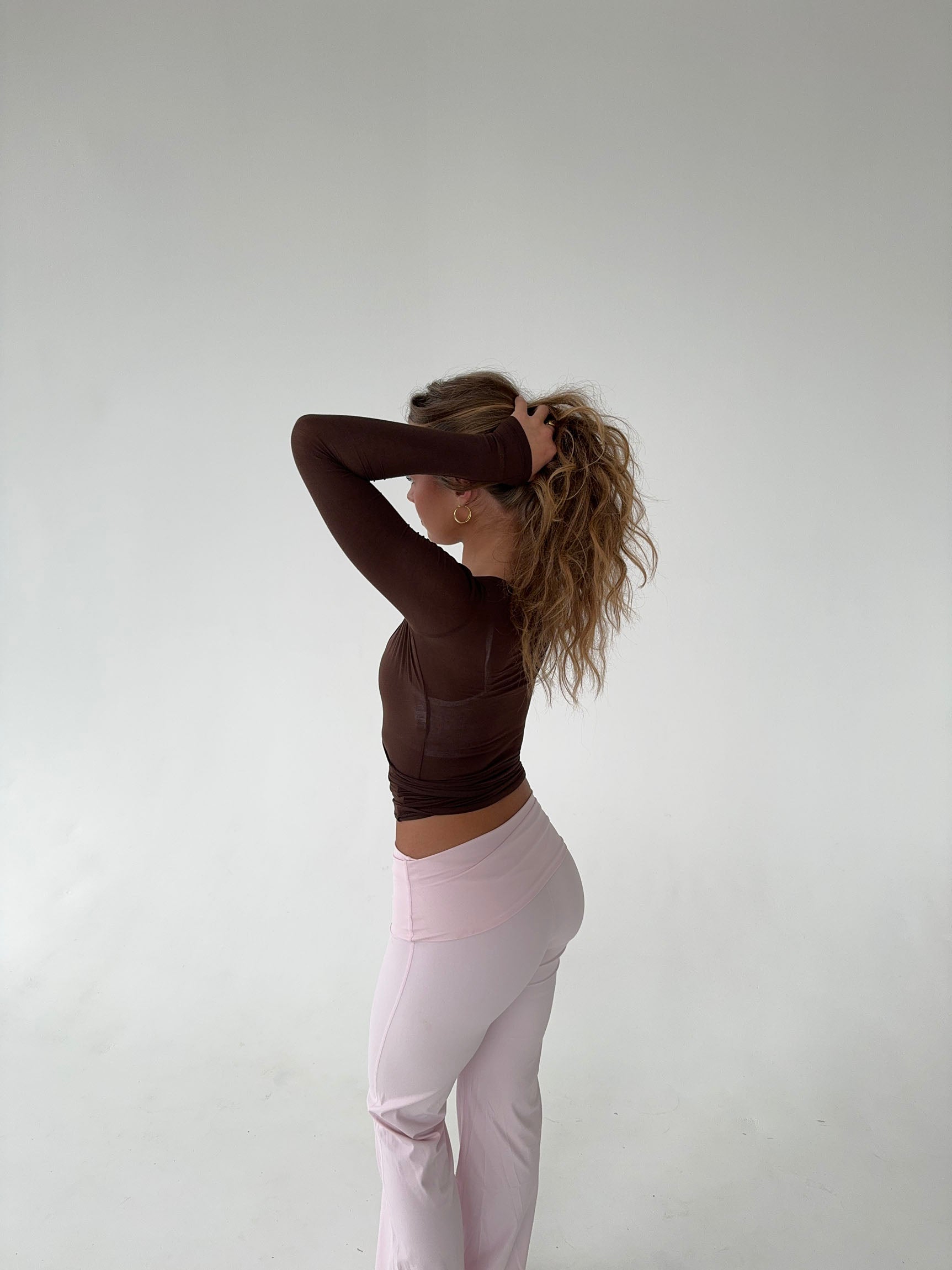 Tatyanna | Brown Wrap Top with Waistband
