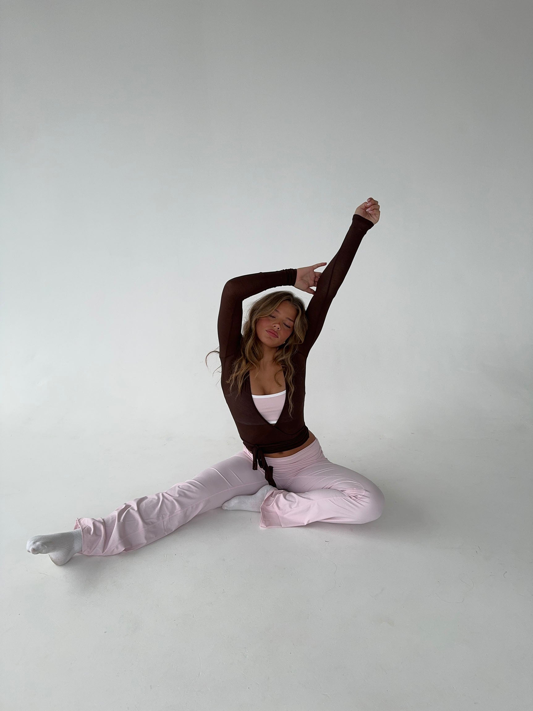 Tatyanna | Brown Wrap Top with Waistband