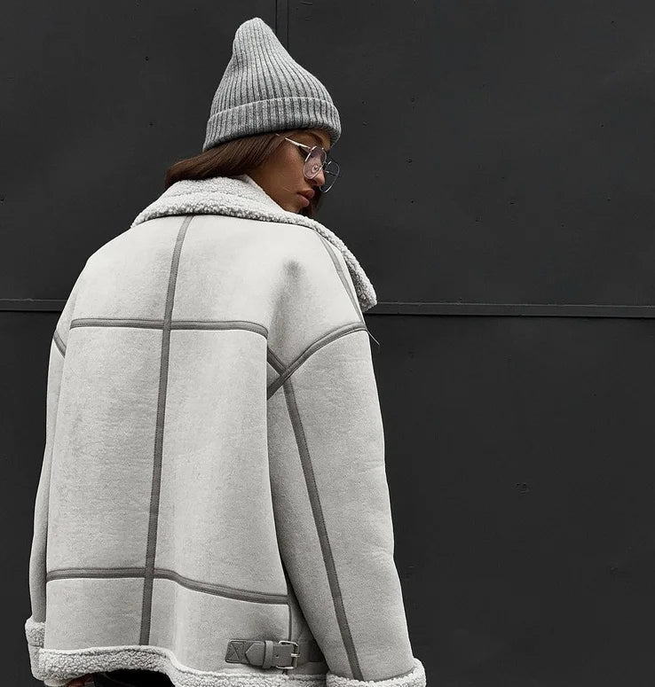 Miya | Aviator Jacket with Shearling Lining