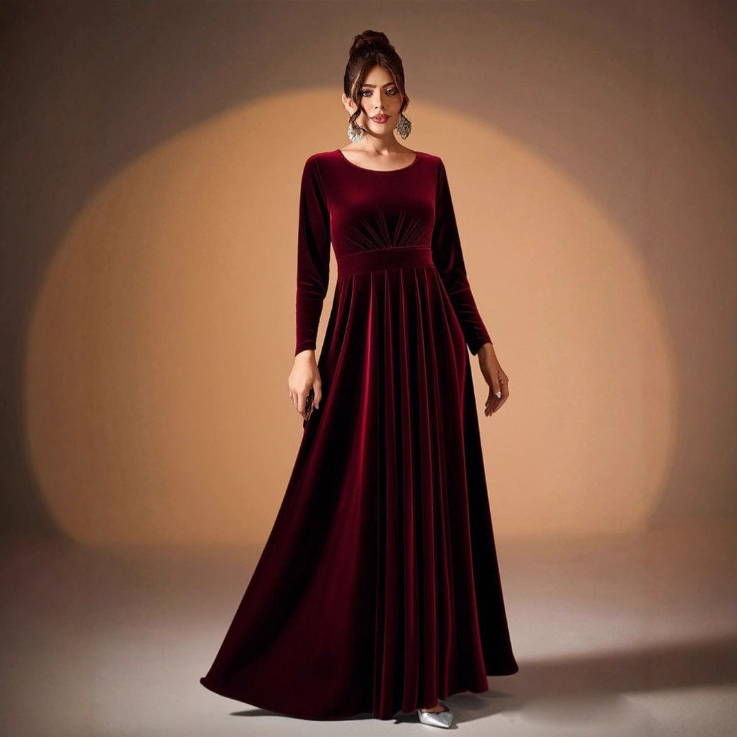 Beatrice | Long Sleeve Velvet Maxi Dress