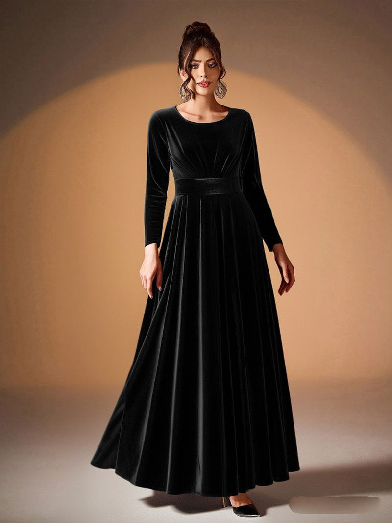 Beatrice | Long Sleeve Velvet Maxi Dress