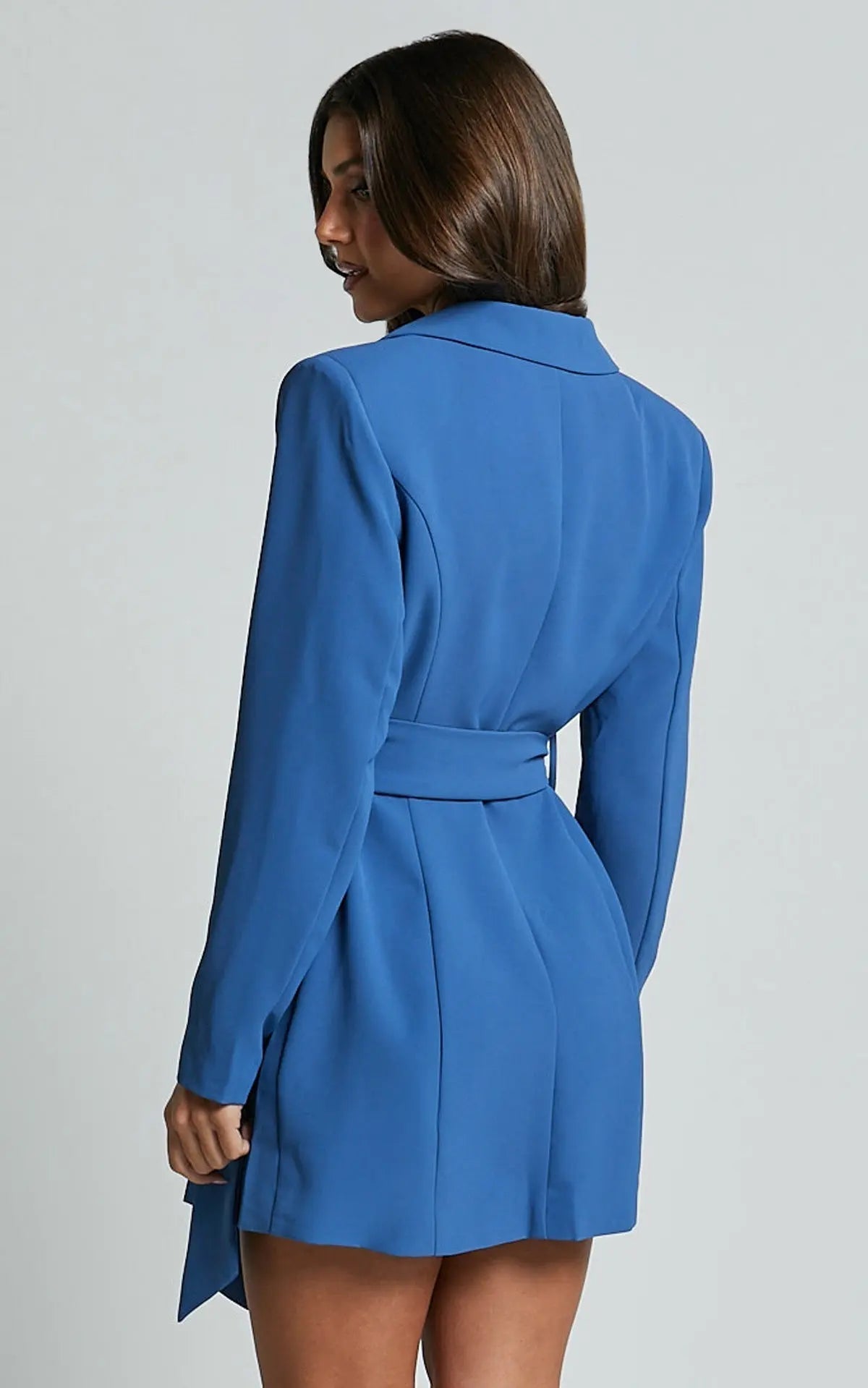 Enya | Deep V-neck Blazer Dress with Belt