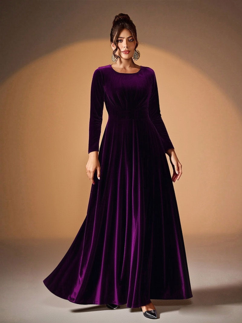 Beatrice | Long Sleeve Velvet Maxi Dress