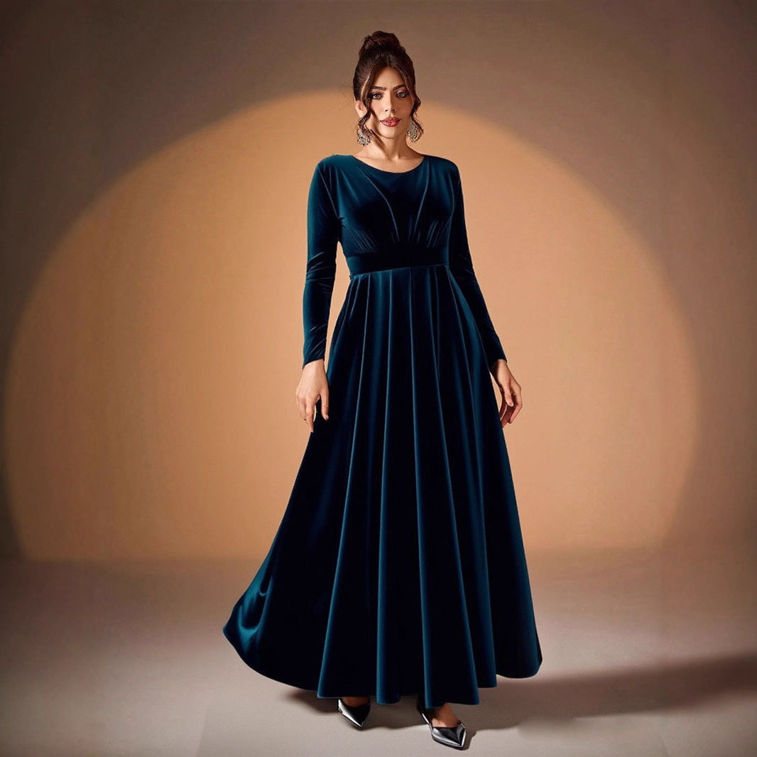 Beatrice | Long Sleeve Velvet Maxi Dress