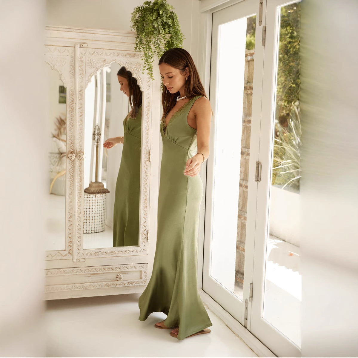 Ammie | Maxi Dress Elegant Lace V-neck