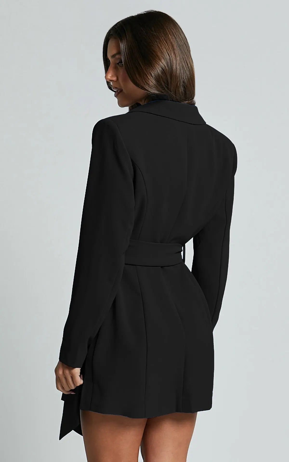 Enya | Deep V-neck Blazer Dress with Belt