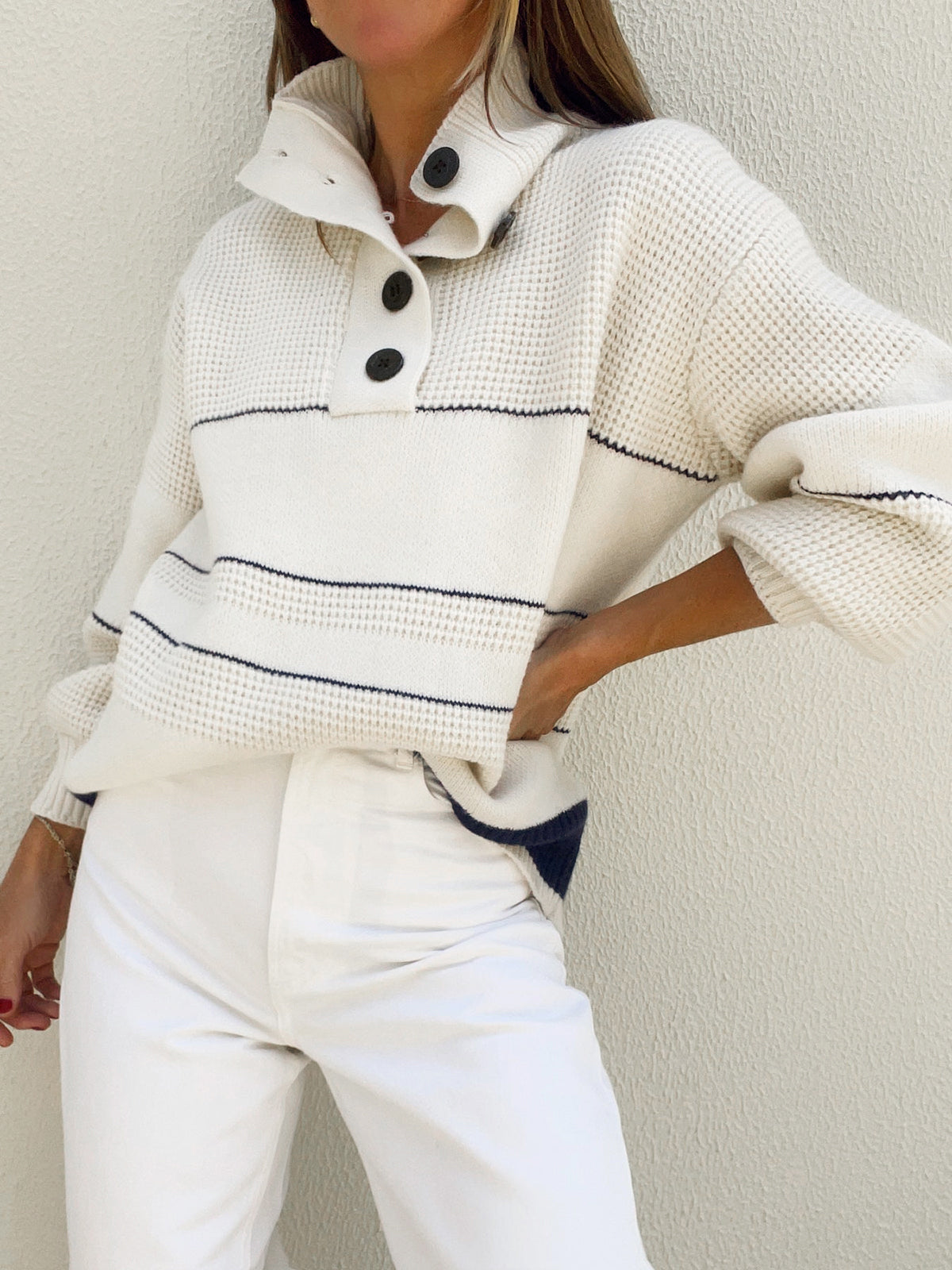 Linden | Knitted Sweater with Stand-Up Collar