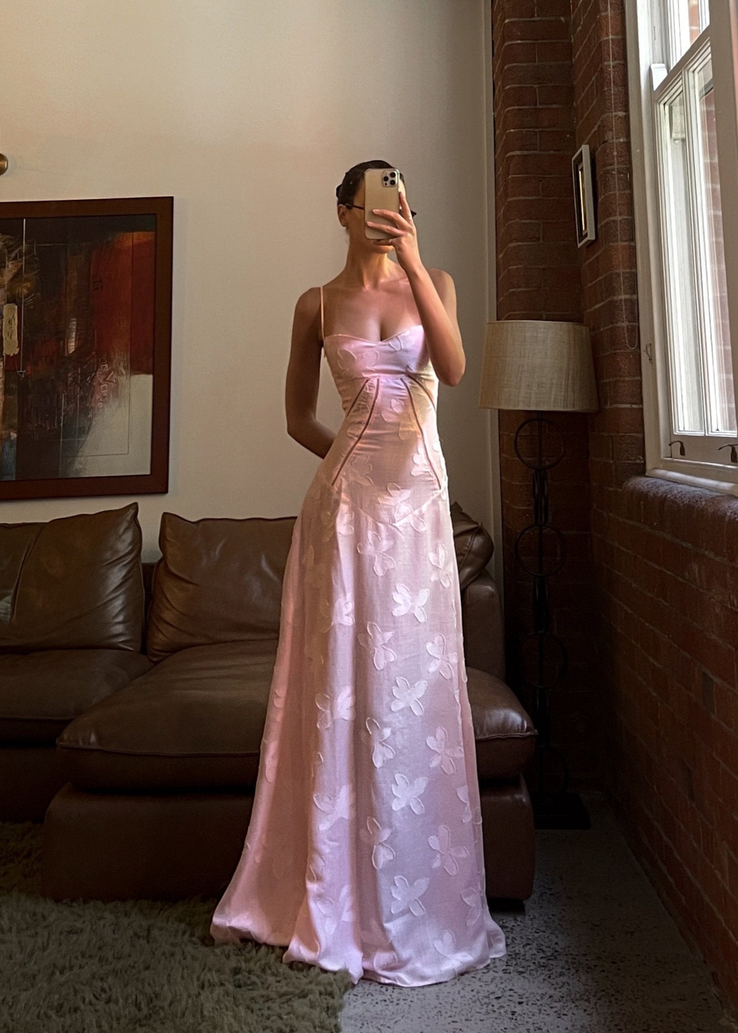 Freddie | Pink Midi Dress with Flowers