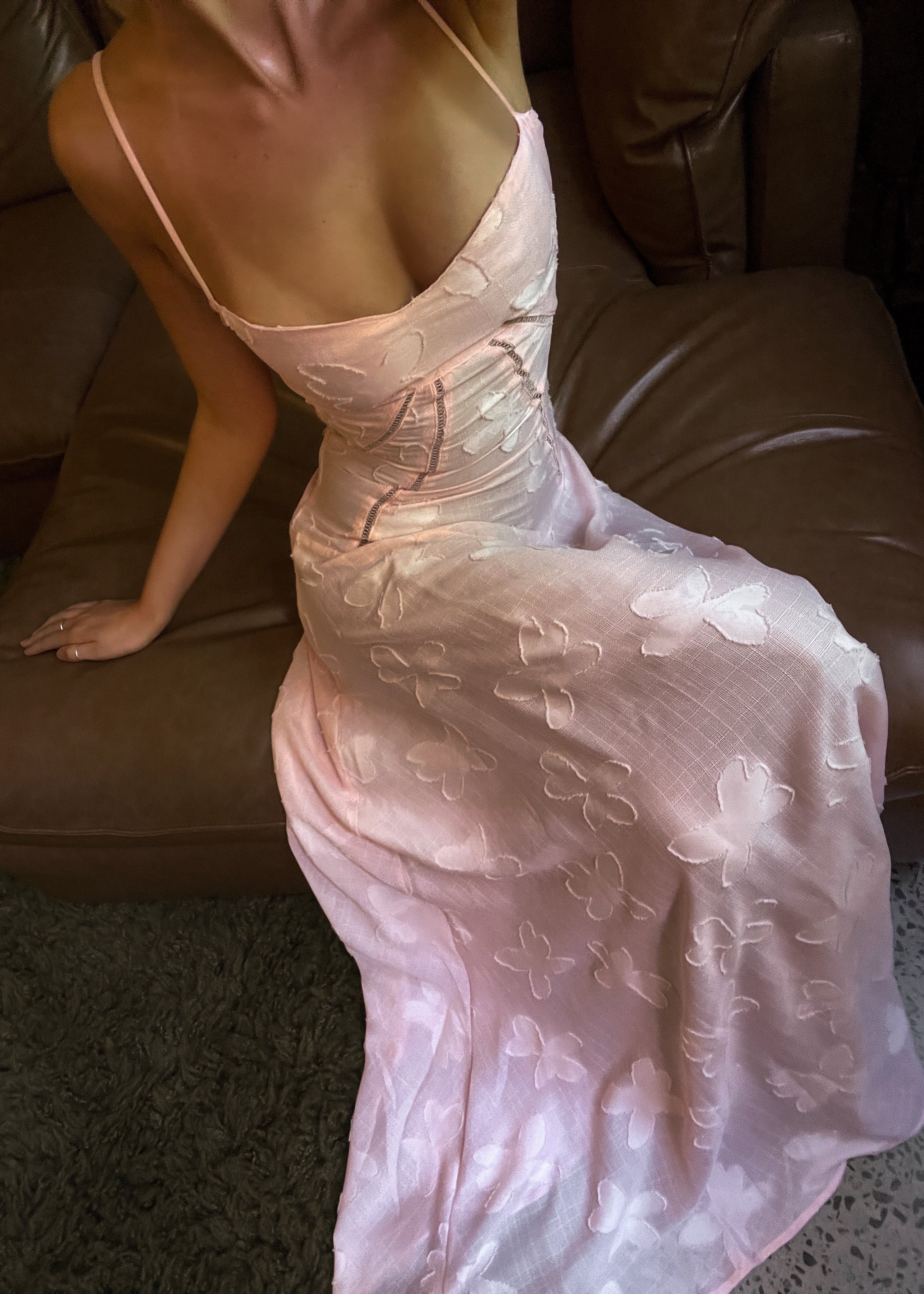 Freddie | Pink Midi Dress with Flowers