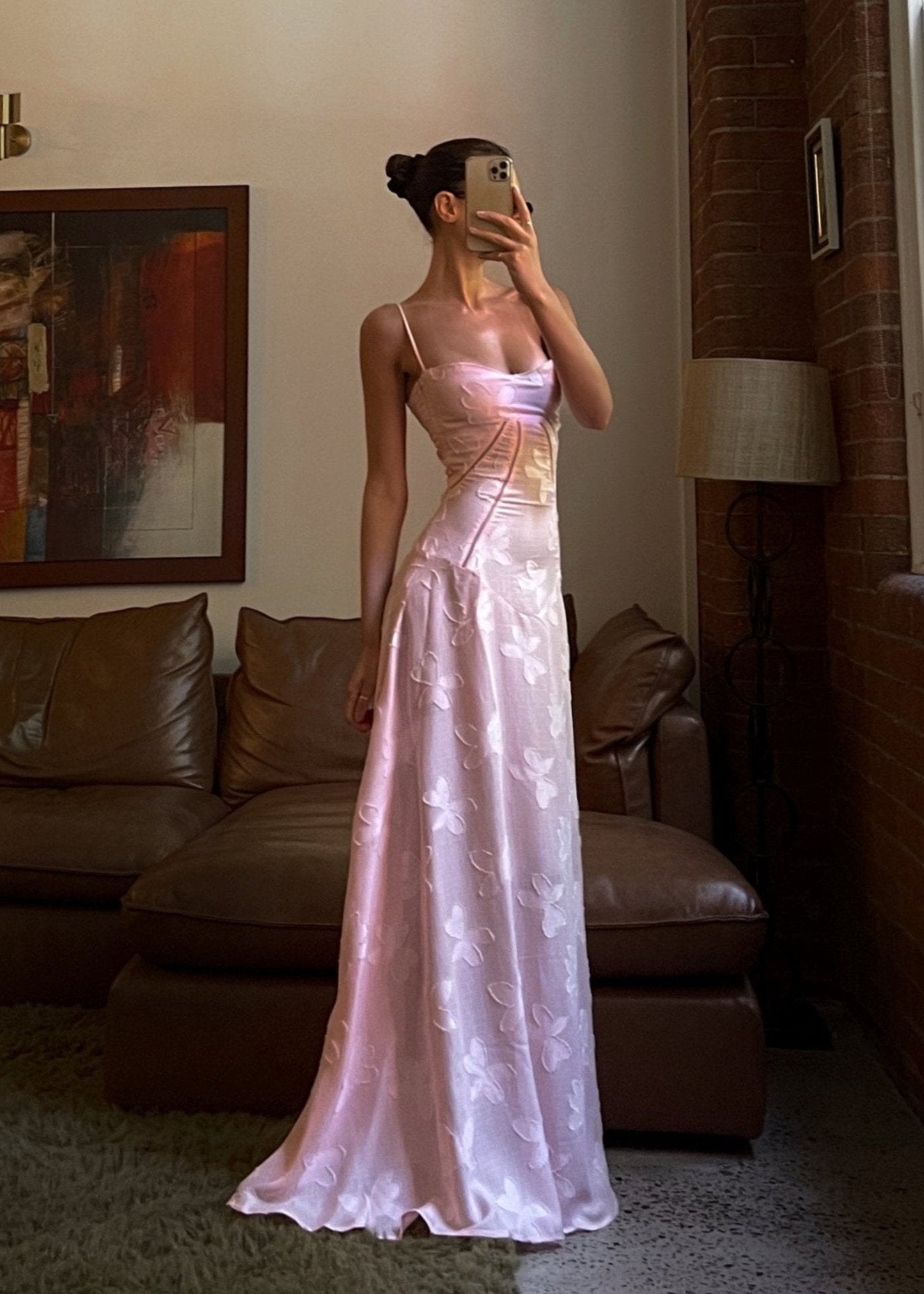 Freddie | Pink Midi Dress with Flowers