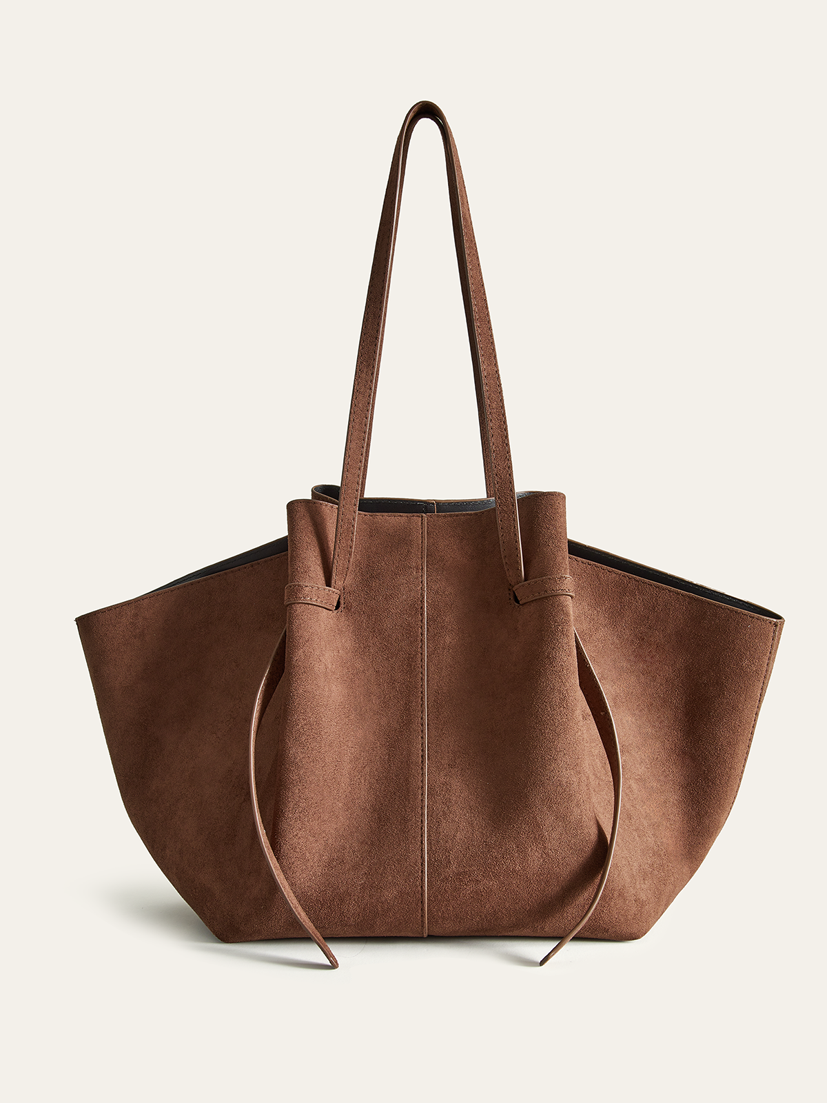Devorah | Brown Suede Large Shopper Tote Bag