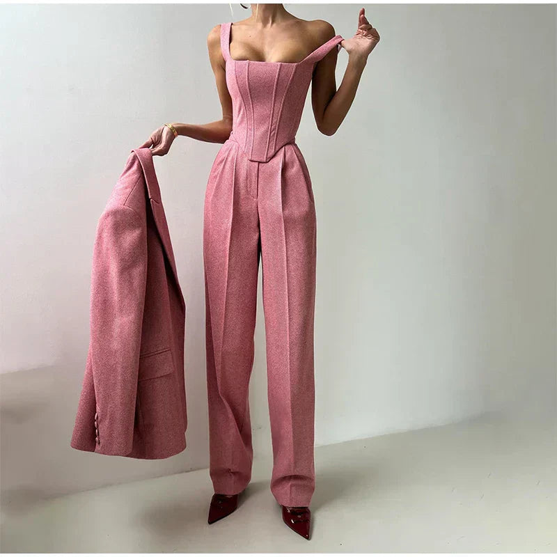 Pat | Suit set with corset top, blazer and trousers