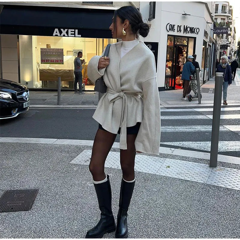 Lois | Jacket with tie belt
