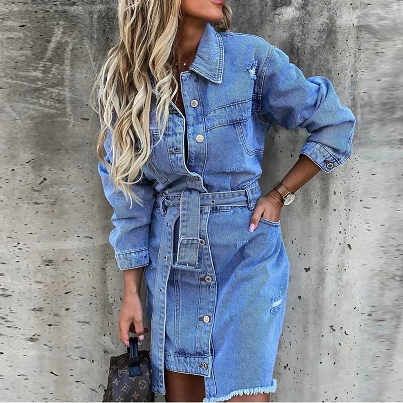 Pauletta | Denim Dress with Belt