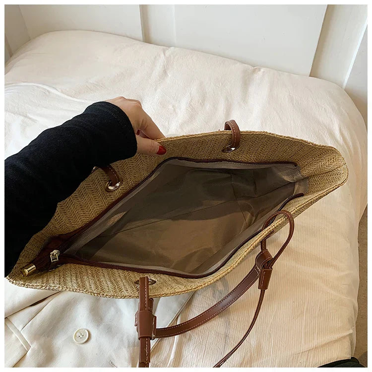 Lakelyn | Boho Beach Bag with Monogram Stitching