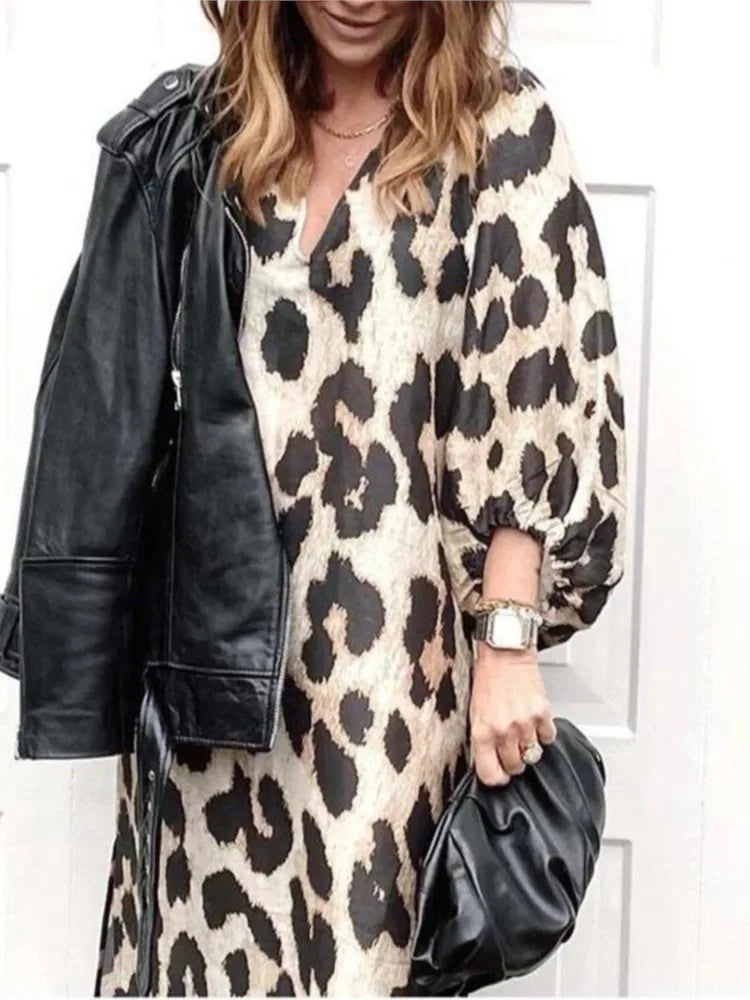 Riley | Leopard Wrap Midi Dress