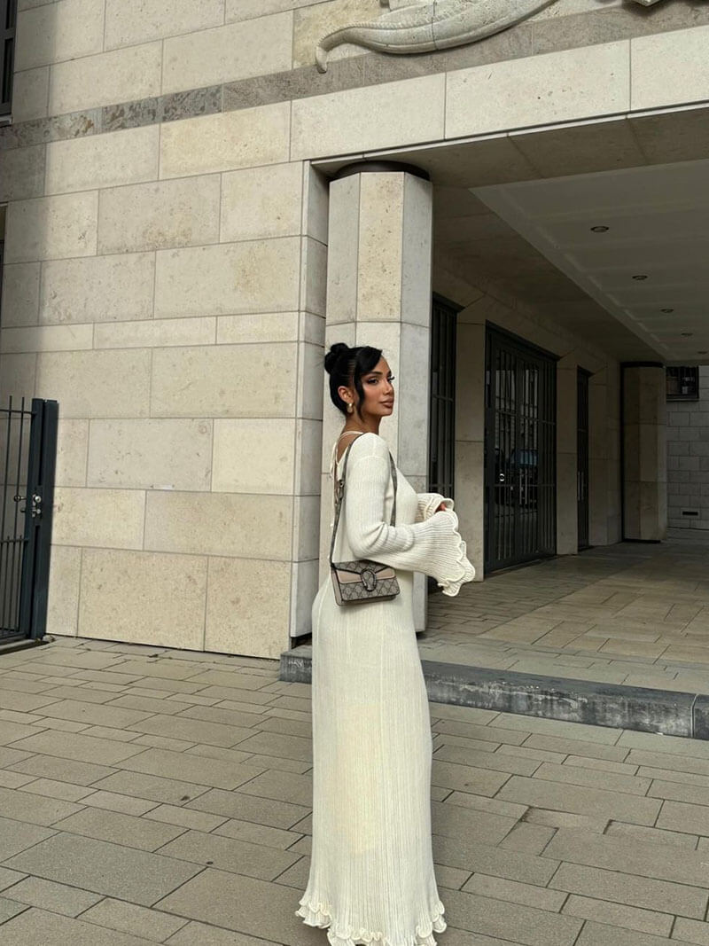 Madelyne | Maxi Dress with Ruffles and Pleats
