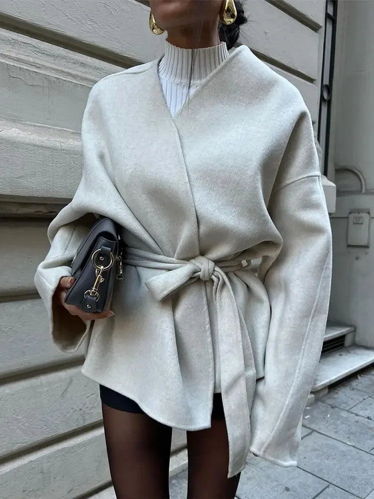 Lois | Jacket with tie belt