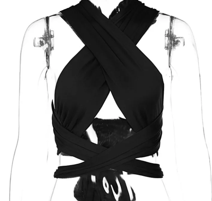 Evie | Crop Top with Criss-cross Halter