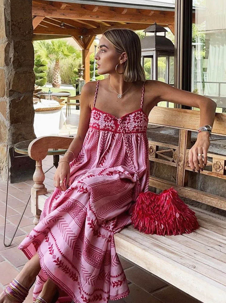 Ardith | Maxi Dress with Embroidered Print