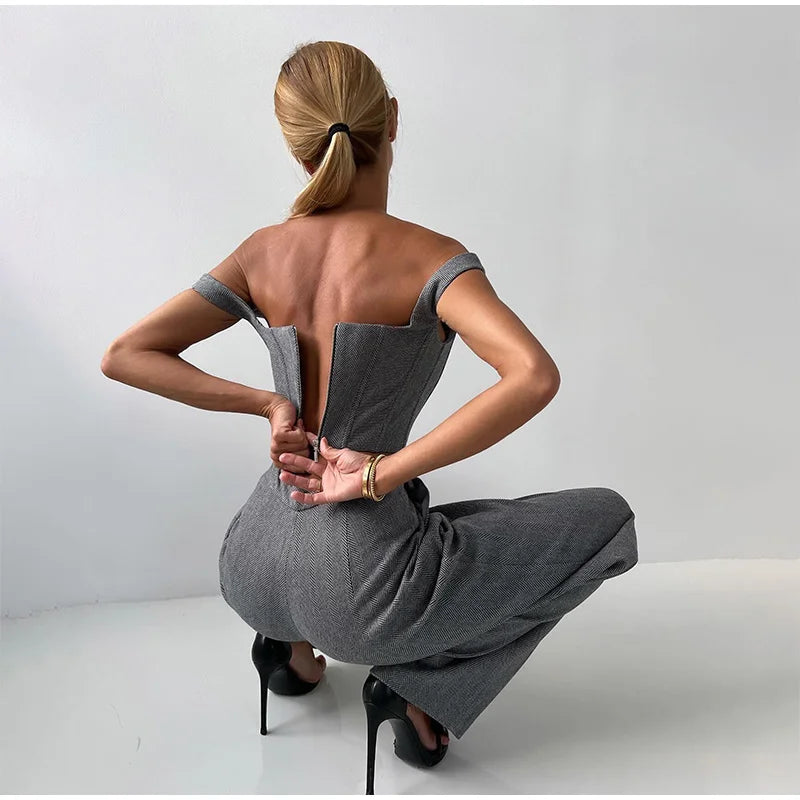 Pat | Suit set with corset top, blazer and trousers