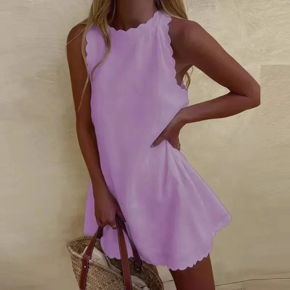 Avery | Scalloped Swing Mini Dress